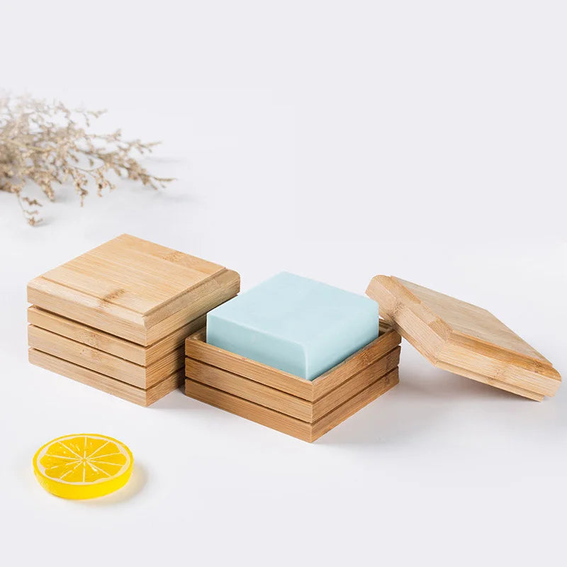DecorBites™ Bamboo Soap Dish - Eco-Friendly Wooden Soap Rack for Bathroom Storage