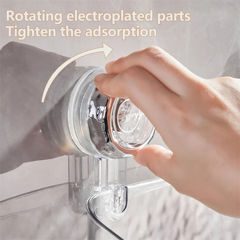 DecorBites™ Bathroom Shelf Suction Cup Storage Rack - Wall Mounted Draining Basket