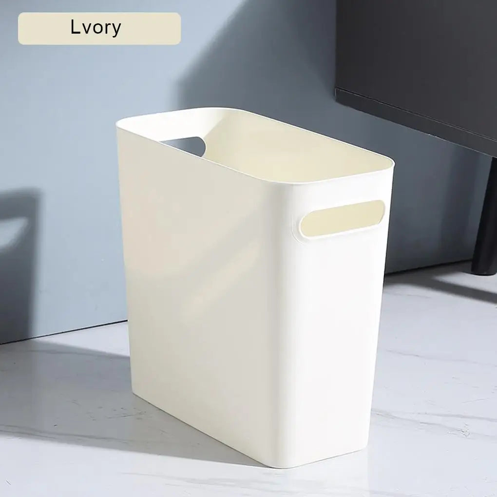 Slim Large Trash Can Wastebasket Garbage Container High-Capacity for Bedroom Kitchen Office Storage Bin Orange