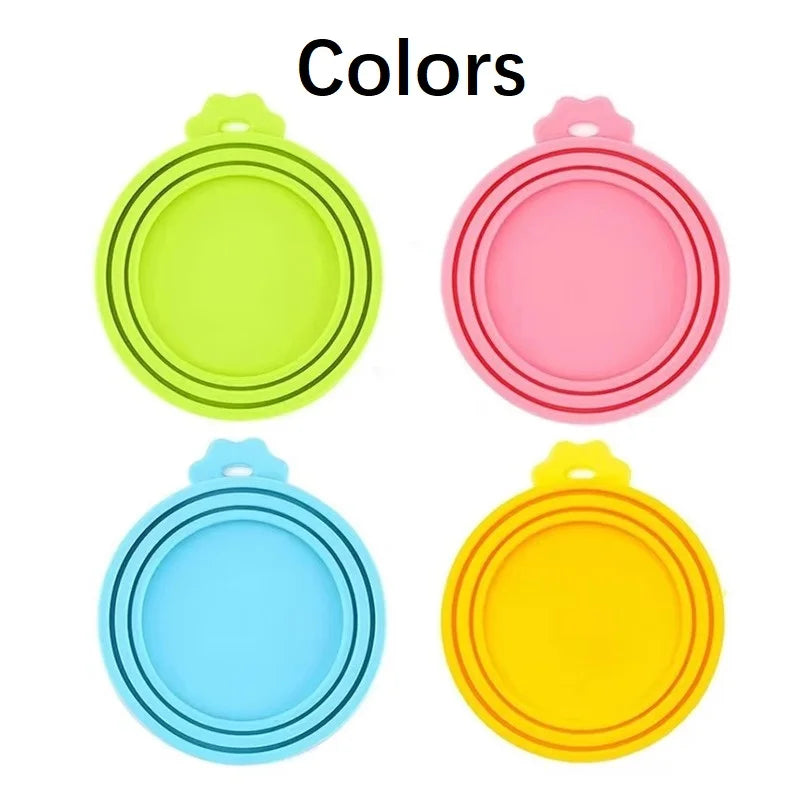 Silicone Pet Can Lid Reusable Airtight Cover for Dog Cat Wet Food Cans Keep Fresh Odor Proof BPA-Free Kitchen Accessory