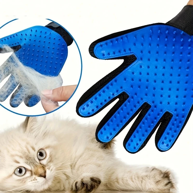 2PCS Pet Grooming Gloves, Massage Deshedding Brush for Dogs Cats, Efficient Tool to Remove Loose Pet Fur