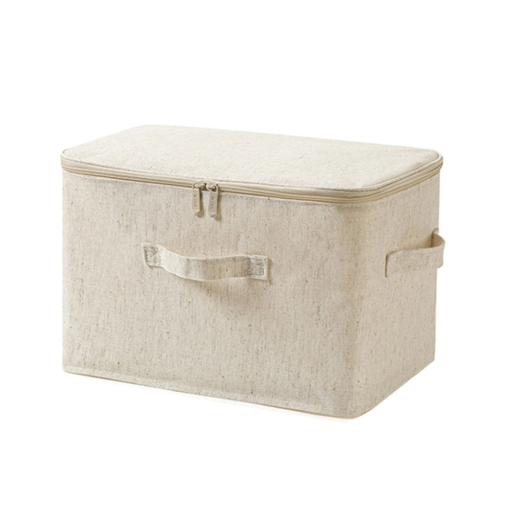 Household Clothes Storage Box Multipurpose Large Capacity Saving Space Foldable Cotton Linen Sundries Toy Finishing Box Bedroom