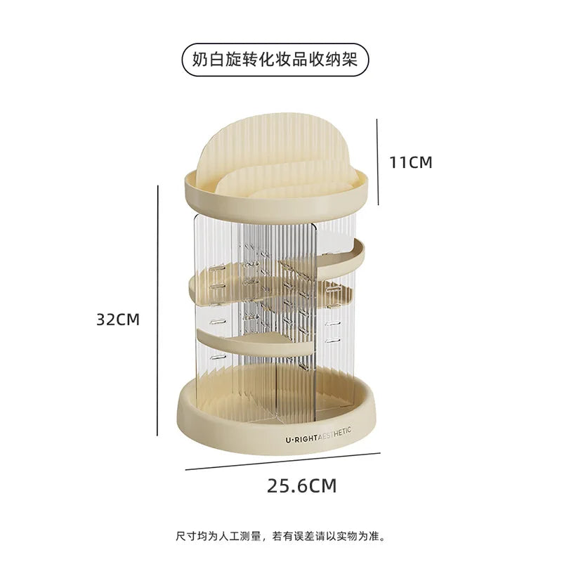 Rotating Cosmetic Organizer for Bedroom Desktop Lipstick Perfume Skincare Transparent Multi-layer Storage Rack