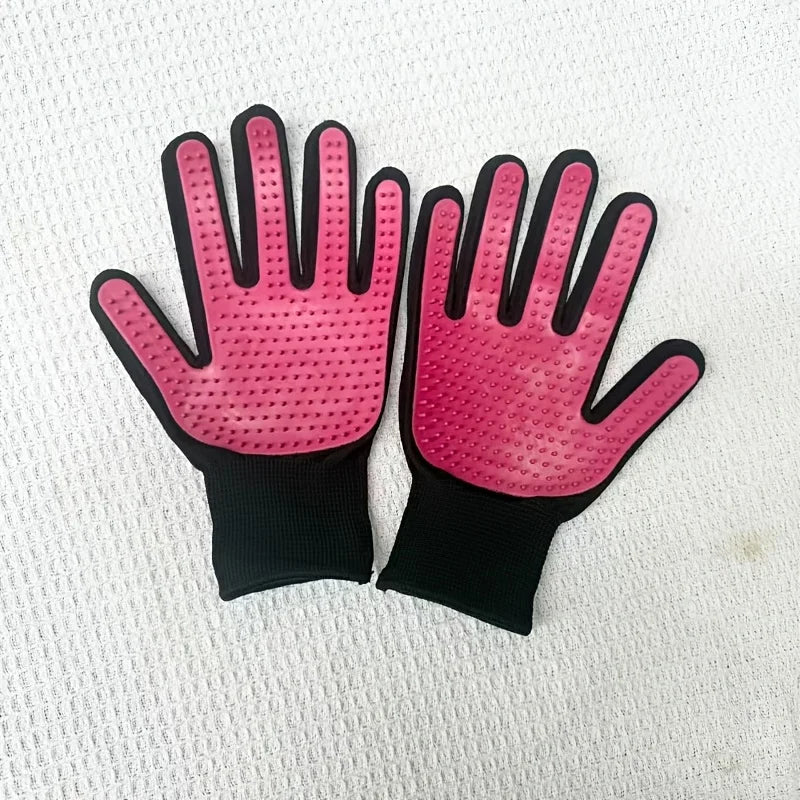 2PCS Pet Grooming Gloves, Massage Deshedding Brush for Dogs Cats, Efficient Tool to Remove Loose Pet Fur