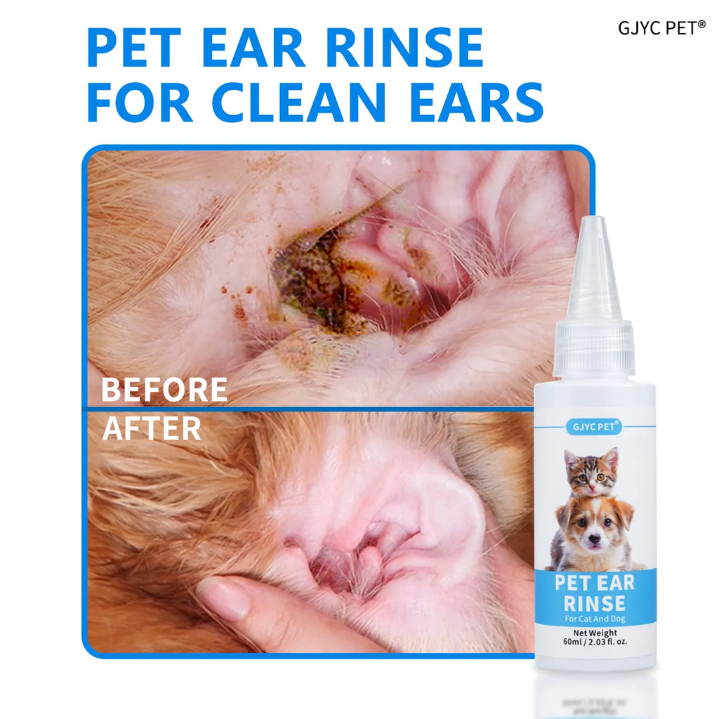 Natural Pet Ear Cleaner for Dogs Cats | Gentle Non-Irritating Ear Cleaning Solution for Wax Dirt Removal Odor Control Daily Care