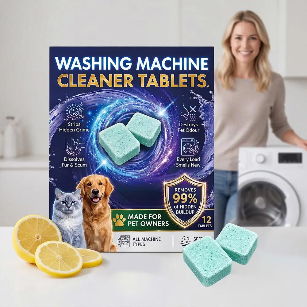 Washing Machine Cleaner Remove Pet Hair Eliminate Odor Deep Clean Dissolve Residue Scale For All Types Of Washers 12Pcs