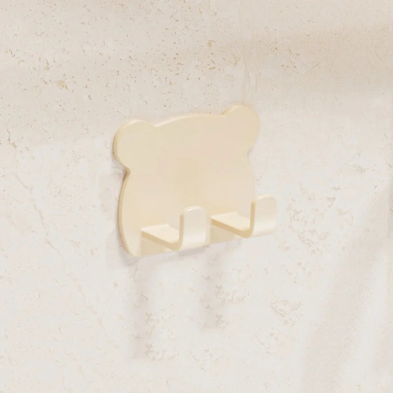 5/10pcs Shaver Rack Lovely Cartoon Bear Shaped Organizer Hook For Shaver Razor Comb Multifunctional Bathroom Storage Holder