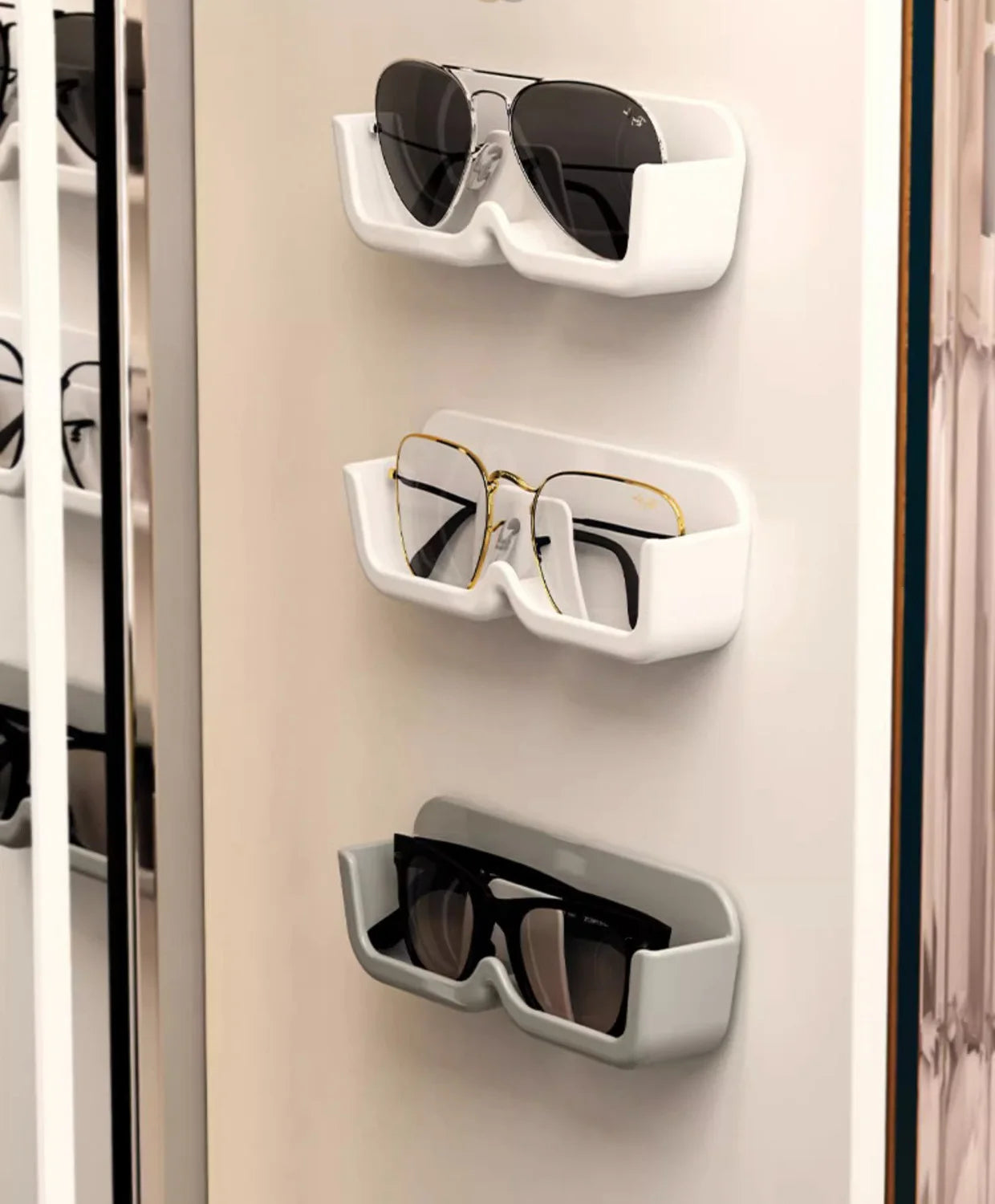 Wall-mounted Glasses Display Rack Storage Box Sunglasses Eyeglasses Storage Box Desktop Bathroom Bedroom Storage Rack