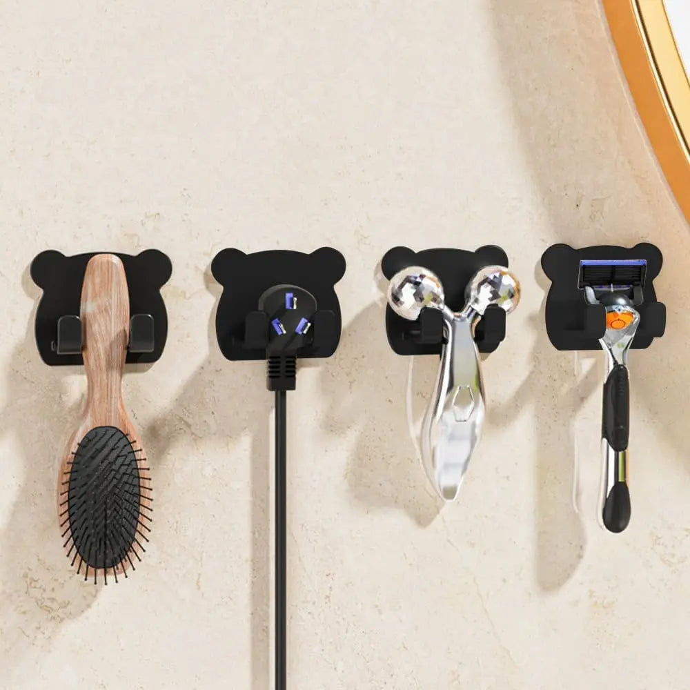 5/10pcs Shaver Rack Lovely Cartoon Bear Shaped Organizer Hook For Shaver Razor Comb Multifunctional Bathroom Storage Holder