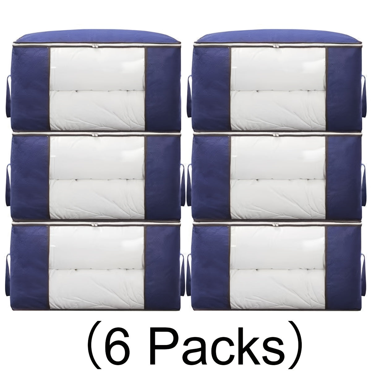 6pcs Foldable Clothes Storage Bins - Collapsible, Stackable, Reinforced Handles, Lids, Closet Organizers - For Clothing, Blanket, Toy, Shoe, Comforters Organization, Attractive Polka Dots Gray Bedroom Accessories