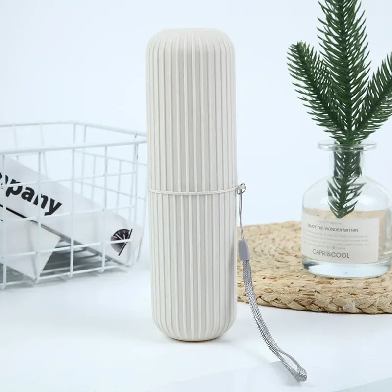 Travel Toothbrush Cup Box Round Plastic Portable Toothpaste Holder Home Organizer Storage Case Stand Bathroom Accessories