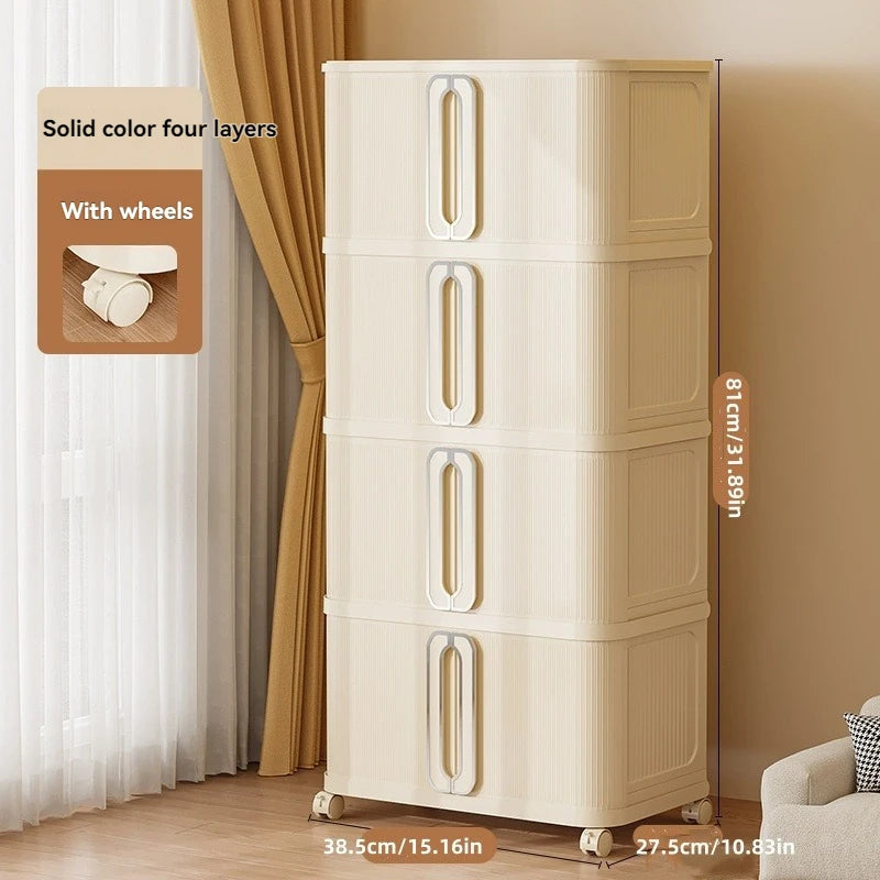 1Pc Foldableing Storage Cabinet Home Living Room Bedroom Gap Storage Cabinet Bedside Sliding Door Finishing Storage Cabinet