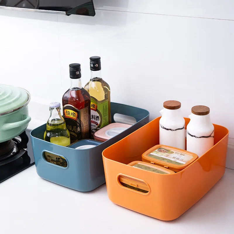 1PCS Desktop Storage Basket, Home, Office, Kitchen, Bedroom, Multi-function Cosmetic Storage Box, Plastic Finishing Bag