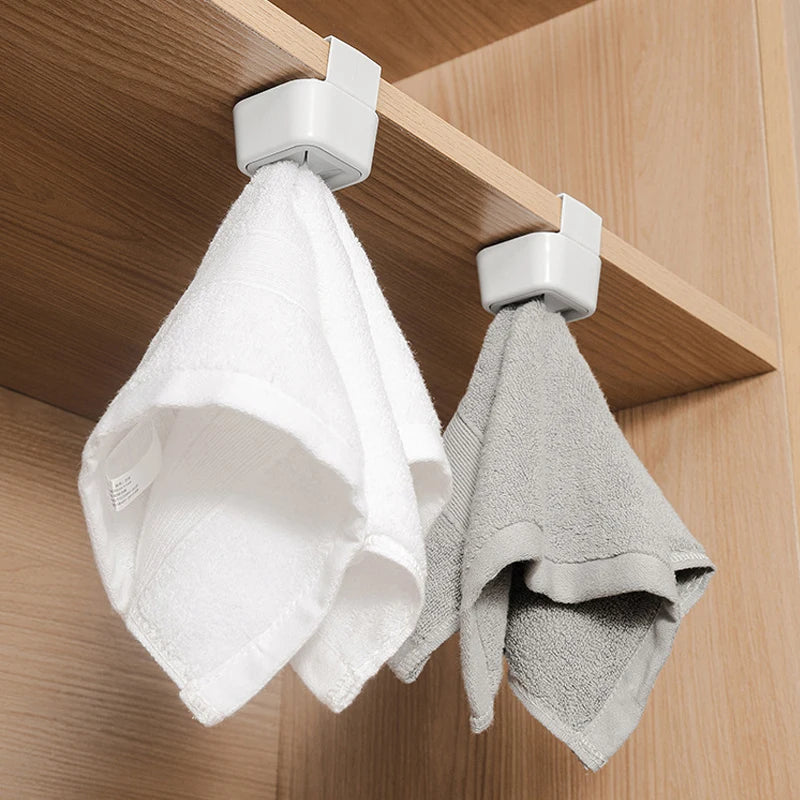 2/3/4pcs Towel Clip Storage Racks Punch-free Hook Dishcloth Dishtowel Glove Hand Towel Hook Kitchen Bathroom Wardrobe Organizer