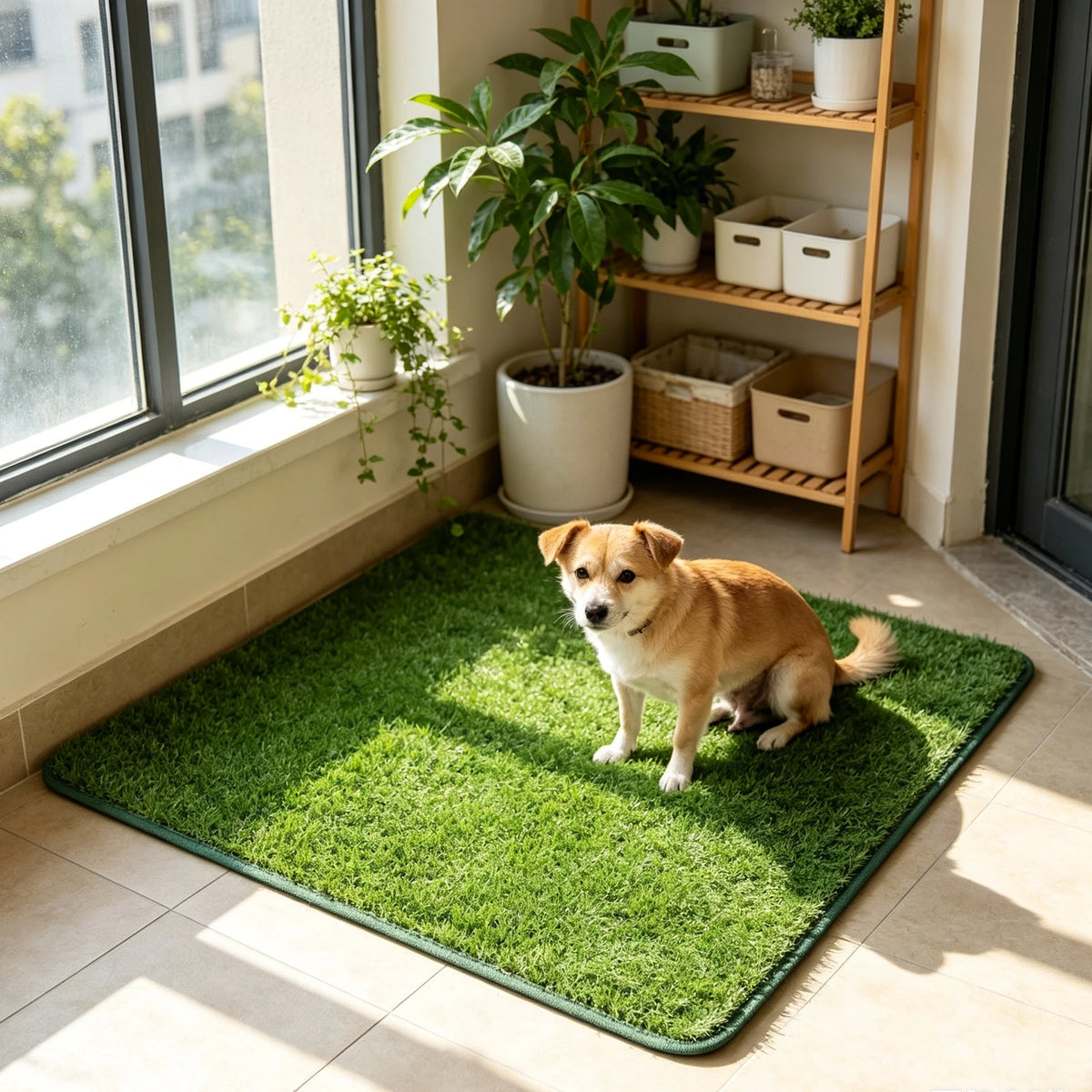 Washable Dog Grass Mat Artificial Grass Dog Potty Trainer Odor-Control Lawn for Pet Training Easy-Clean Pee Pad Non-Slip Backing